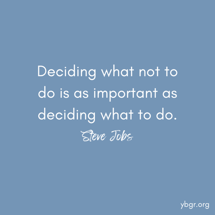 Quote 11 - Deciding what not to do is as important as deciding what to do
