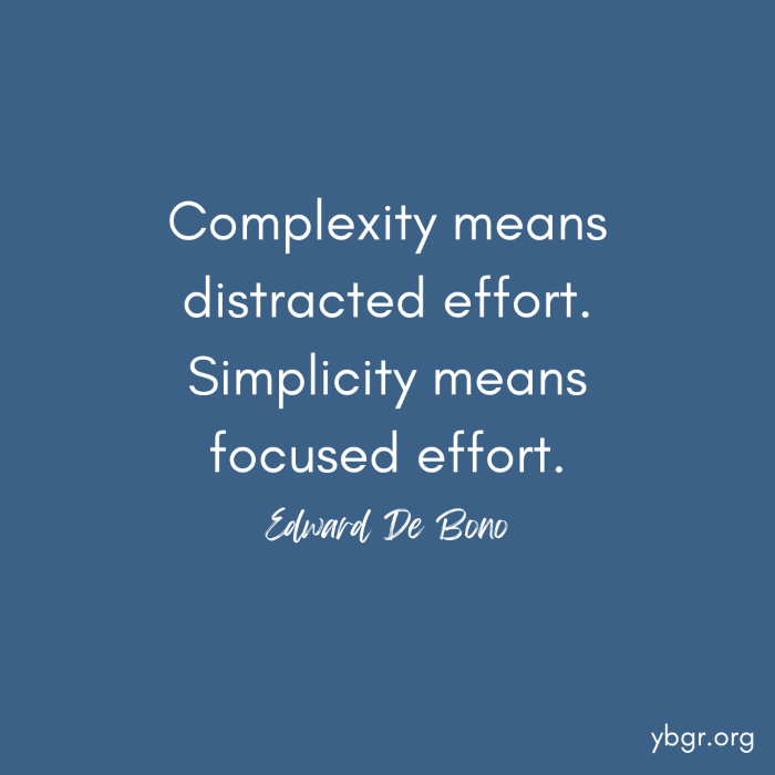 Quote 6 - Complexity means distracted effort