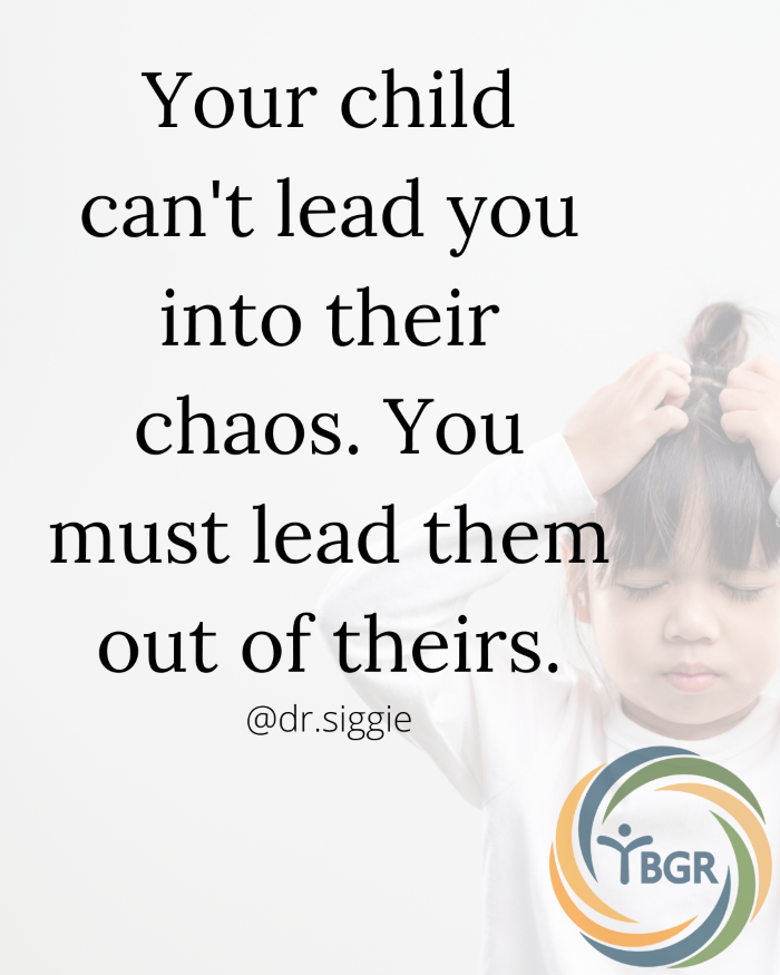 Quote 5 - Your child can't lead you into their chaos. You must lead them out of theirs.